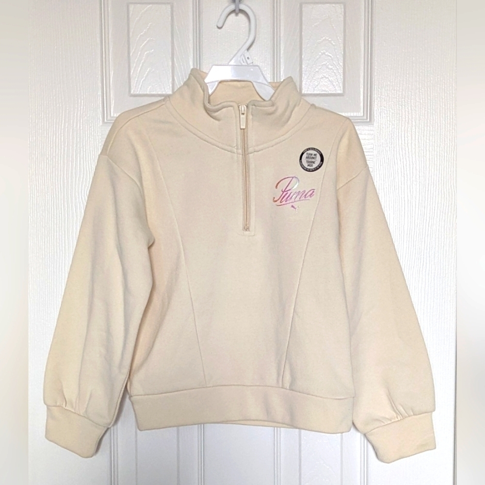 NWT Puma Girls (Small) Fleece Quarter-Zip Pullover Sweatshirt/Sweater/Top